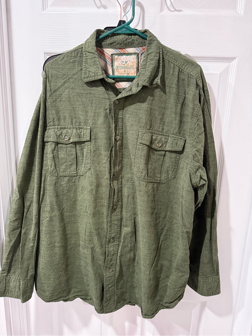 Outdoor Life Men's Olive Button-Up Shirt Jacket